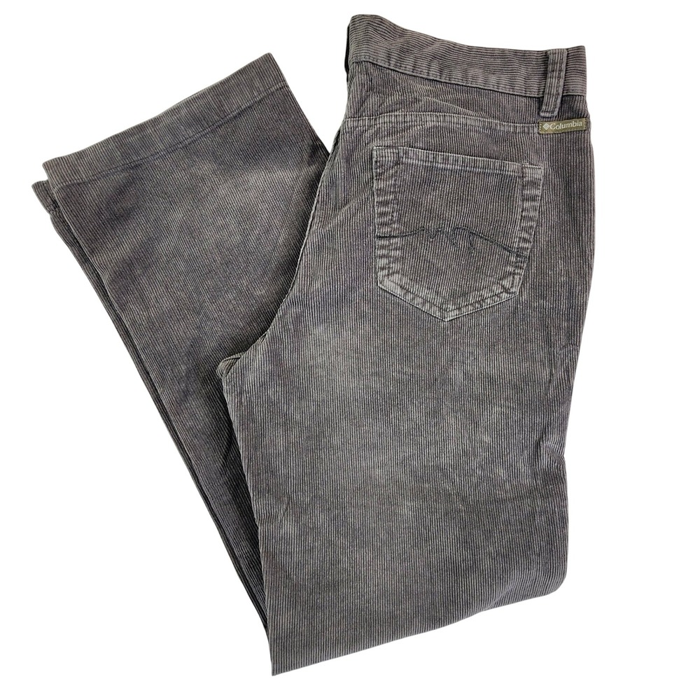 Columbia Grey Corduroy Pant Women Size 12 Gorpcore Outdoor Casual Utility Rugged